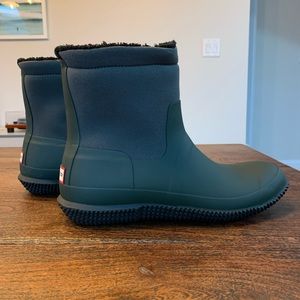 HUNTER Men's Insulated Roll Top Vegan Shearling Boots